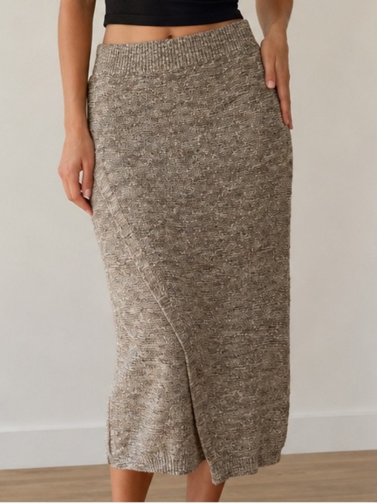 Moth Dresses & Skirts - Moth Taupe-Brown Knit Midi Skirt